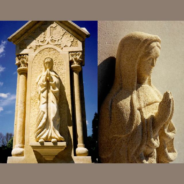 Madonna, Rekonstruktion 1996, H65 cm, Sandstein (Alszeile 24, 1170 Wien)